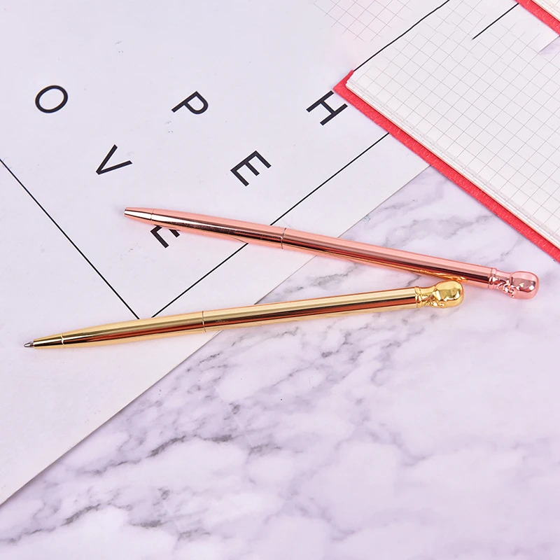 1 шт. Роскошные шариковые ручки новинка с черепом металлические офисные