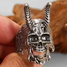 Кольцо в форме черепа дьявола, в готическом стиле, для мужчин, женщин, панк, хип-хоп, аксессуары для пальцев, рок-клуб, ювелирный подарок на палец