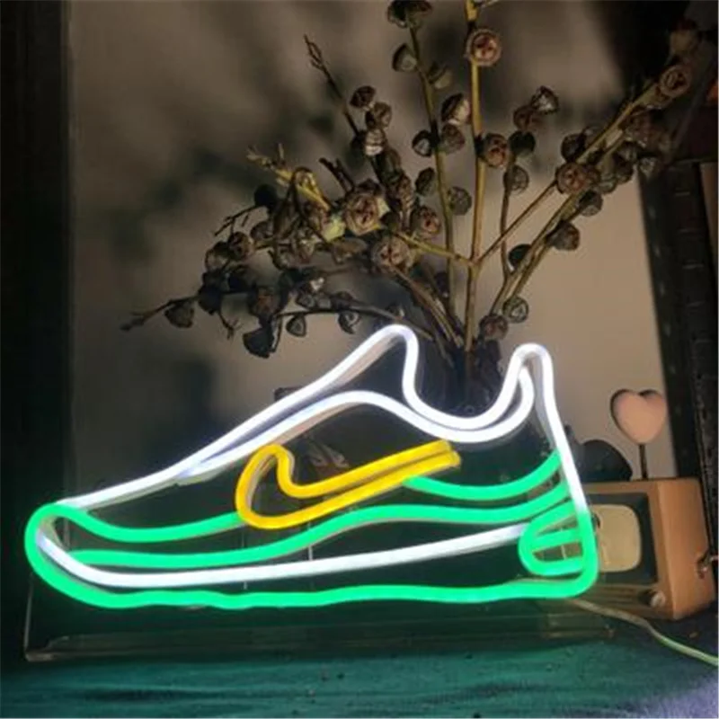 Sexy Sports Shoes Neon Signs Wall Hanging Display Home Shop Window Decor Neon Lights Christmas Holiday Decoration Light Sign