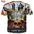 HX новейшая Ретро Дизайнерская футболка с металлическим рисунком рок-группы KISS топы с принтом Толстовка повседневные футболки Женская Мужская футболка одежда