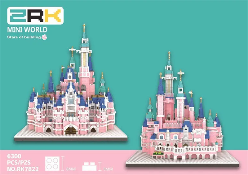 ZRK 6300 + шт мультфильм фигурки город модель DIY Алмазная замок Landmark конструкторных