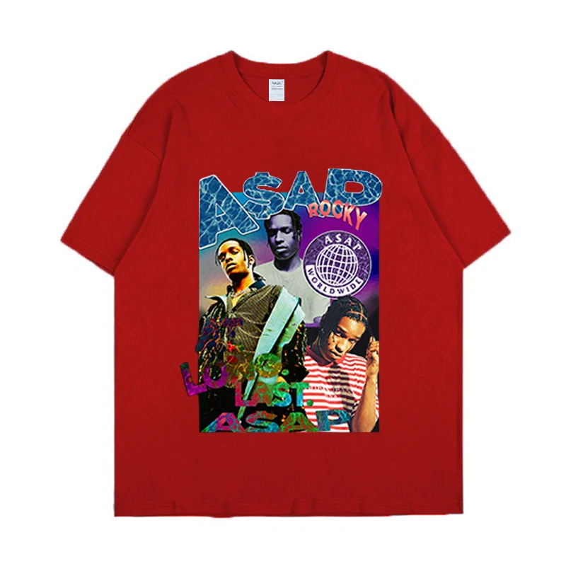 

2021 New Harajuku Asap ic Print T-shis Sho Mouwen Tops Ts Casl Loss T-shi Zomer 100% Katoen