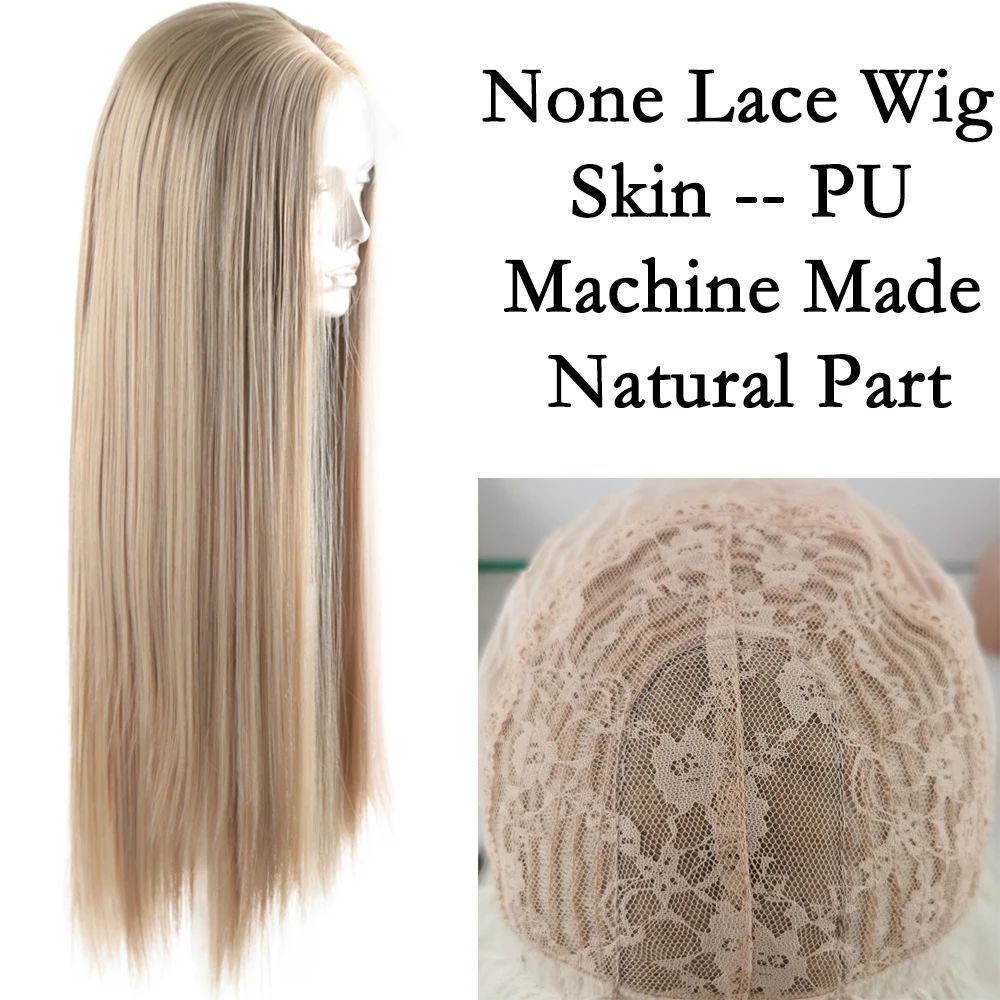 FANXITON длинные шелковистые прямые пепельный светлый Небесно Голубой