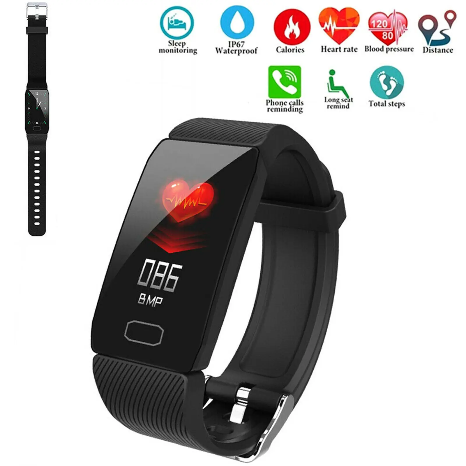 

Q1 смарт-браслет, часы, браслет, фитнес-трекер, измерение артериального давления, пульса