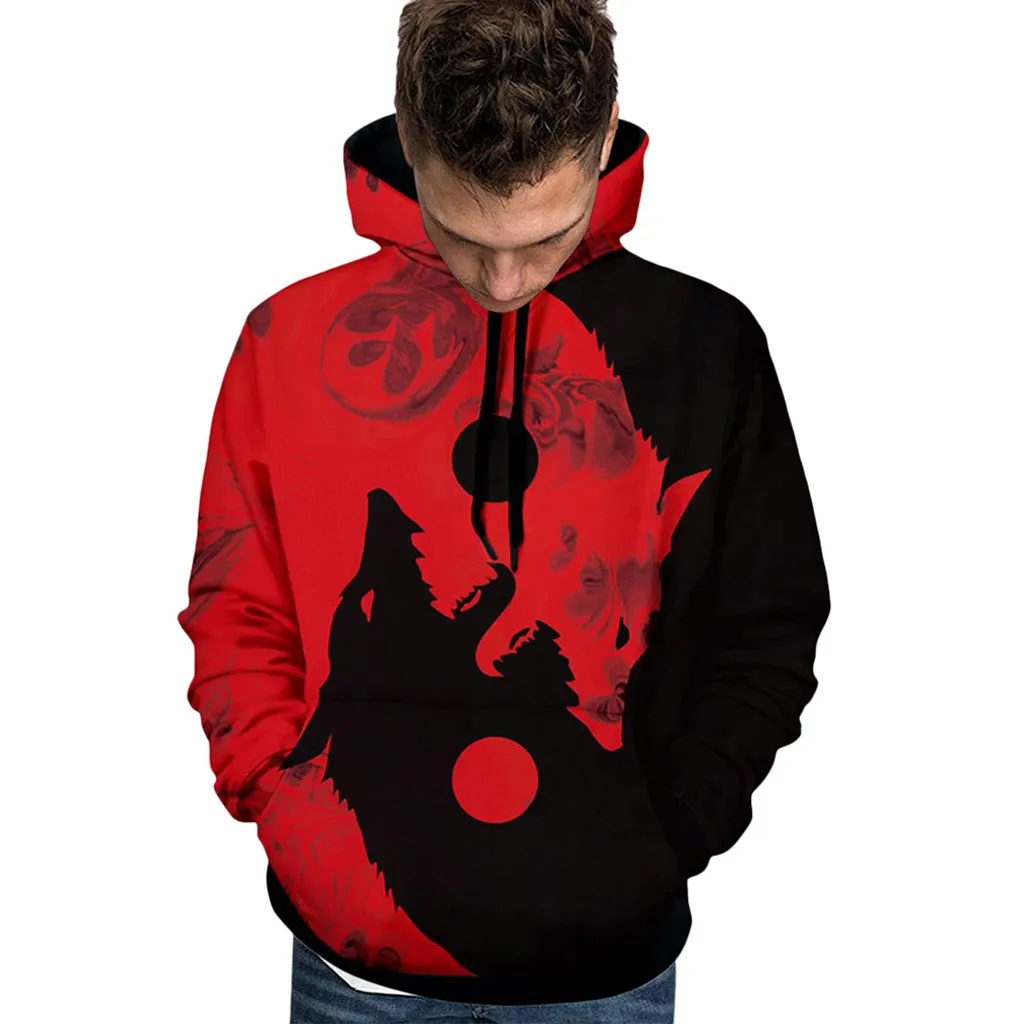 Не новая мужская зимняя Толстовка с длинным рукавом и принтом на Хэллоуин