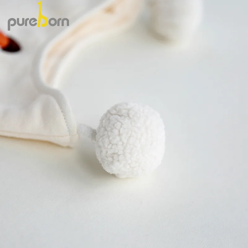 Pureborn новорожденный младенец мультфильм лиса хлопок шапки для маленьких мальчиков и девочек весна осень фотографии волос мяч повседневные теплые шапки