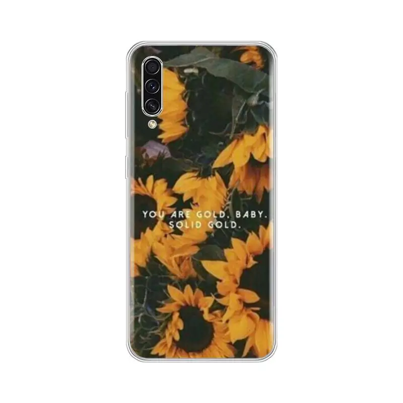 Подсолнух китайский желтый чехол мягкий для телефона samsung galaxy A3 A5 A7 A10 A20 E A30 S A40 A50