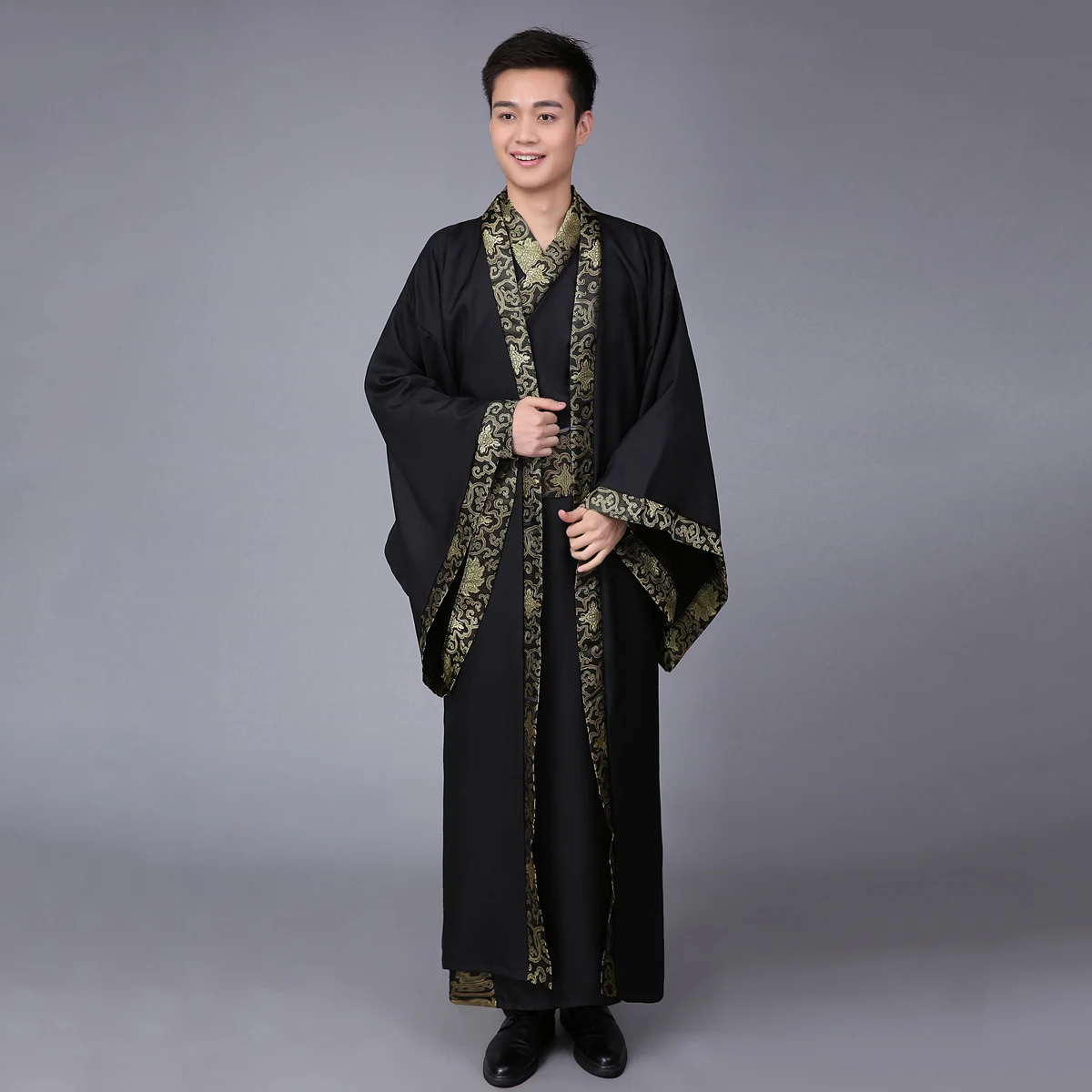 Китайский Стиль Парная одежда цвет синий черный Большие размеры в стиле ханьфу