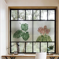 window privacy film vinyl glass sticker non adhesives window clings static cling window decor decal cactus plants