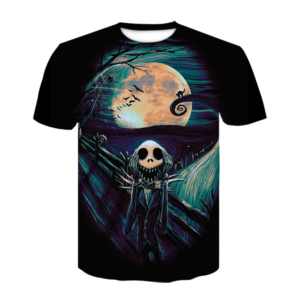

2021 season new T-shirt horror movie 3D printed animated shirt men and women summer short sleeve T-shirt