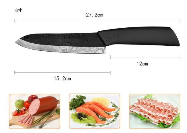 Кухонный набор керамических ножей с черной окантовкой &quot3&quot 4 &quot5&quot 6 &quot+
