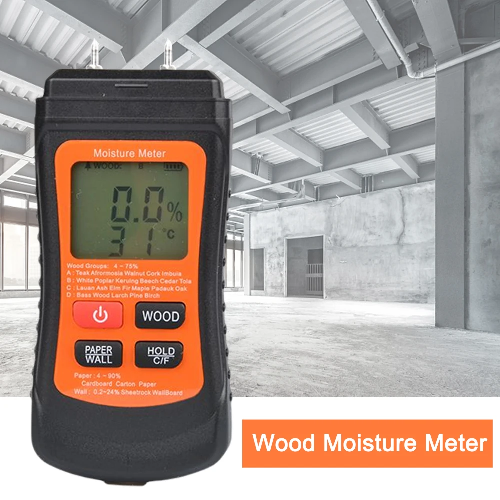 

Wood Moisture Meter Accurate Analysis Paper Tools Measuring Professional Backlight Digital Display Testing Wall Hygrometer