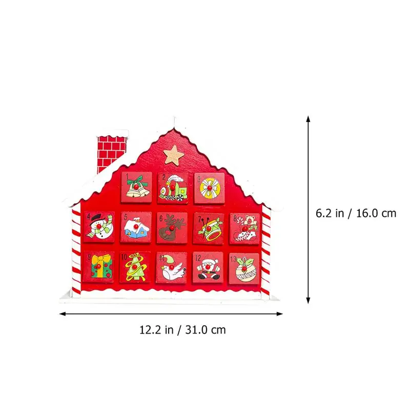 

Double-Side Wooden Calendar Christmas Advent Calendar With Drawers Christmas House Ornament Christmas Party Decoration