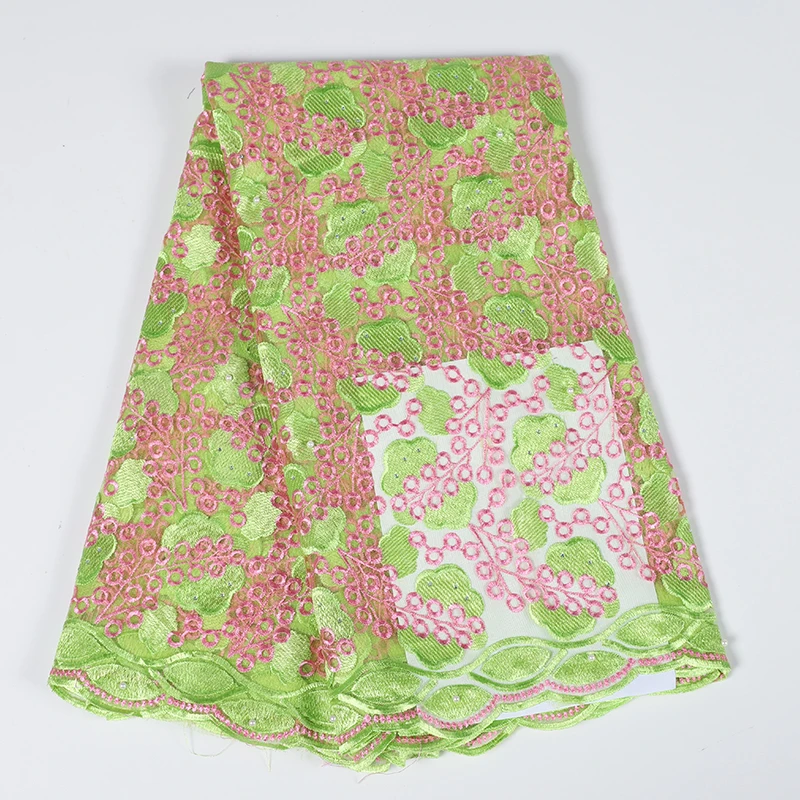 Высококачественная африканская кружевная ткань с бисером свадебная Цветочная