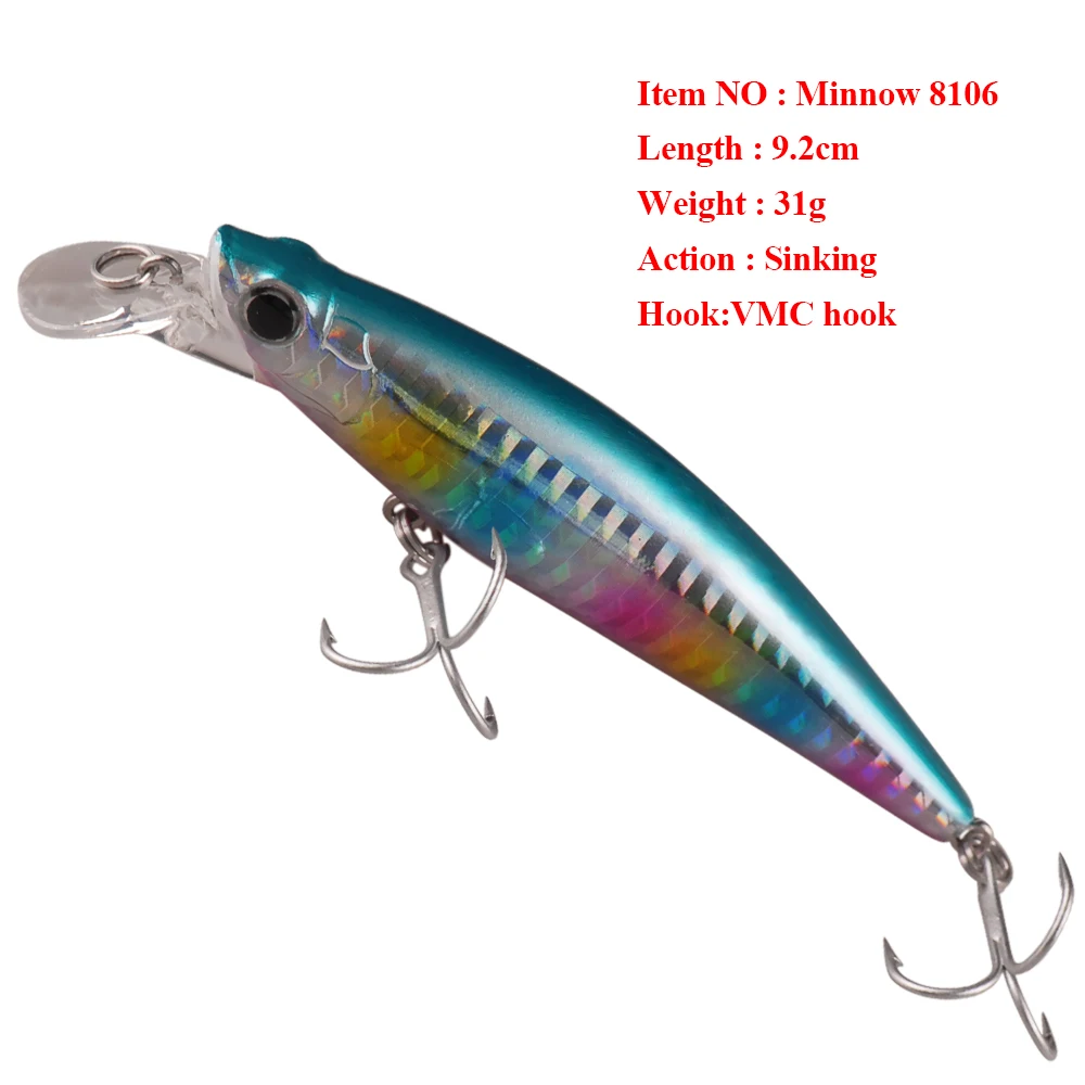 Блесна SMART приманки 92 мм 31 г опускается на дно рыболовные Isca искусственный пункт