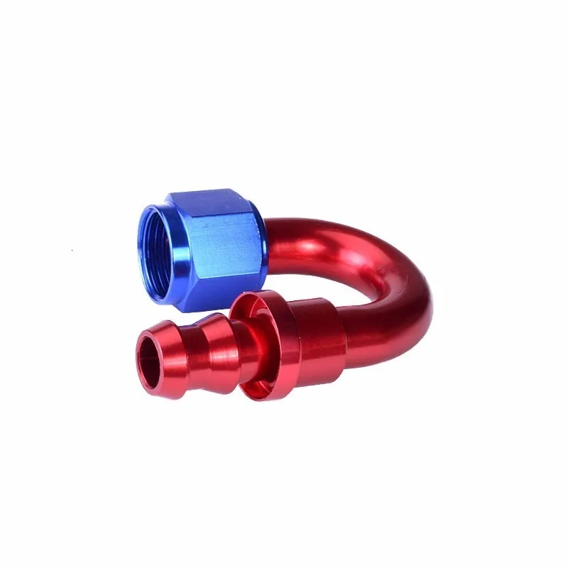 AN4 180 градусов нажимная топливная линия адаптер анозированный алюминий