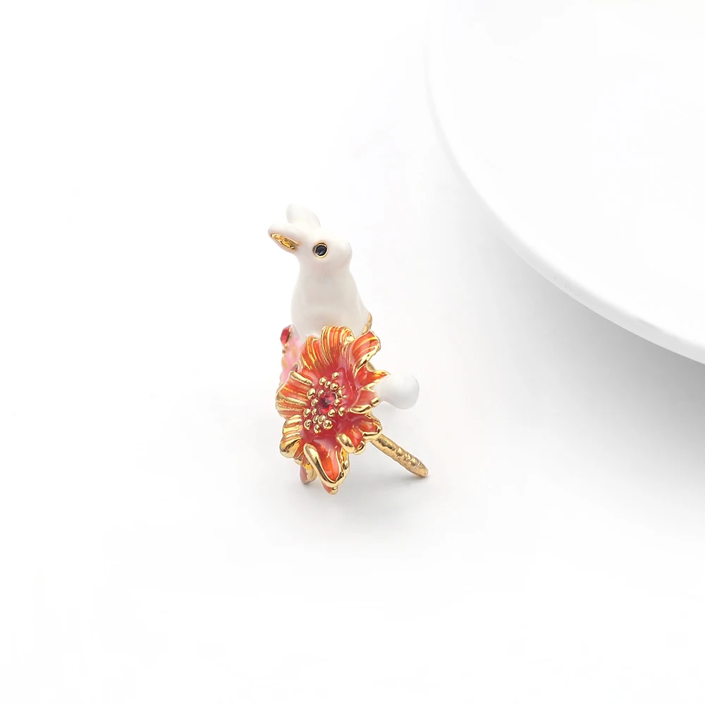 Кролик цветок брошь Алиса красивая Волшебная Брошь булавка кавайный кролик