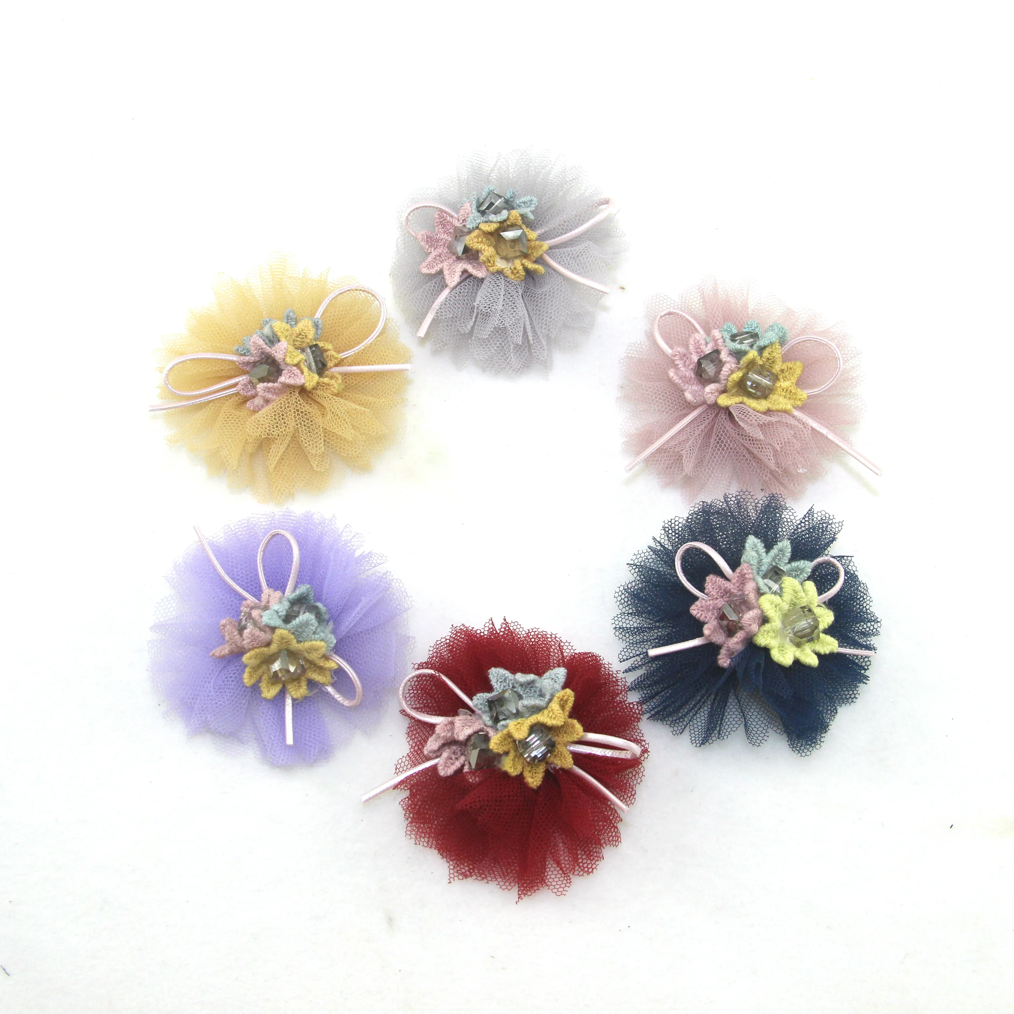 6 см ручной работы Тюль цветок штук пакет кружева горный хрусталь Искусственные