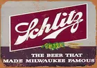 1947 Schlitz пивной винтажный вид Алюминиевый металлический знак для украшения стен металлический знак 8x12 дюймов