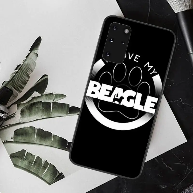 HPCHCJHM милый Бигль Черная мягкая крышка чехол для телефона Samsung S20 plus Ultra S6 S7 край S8 S9