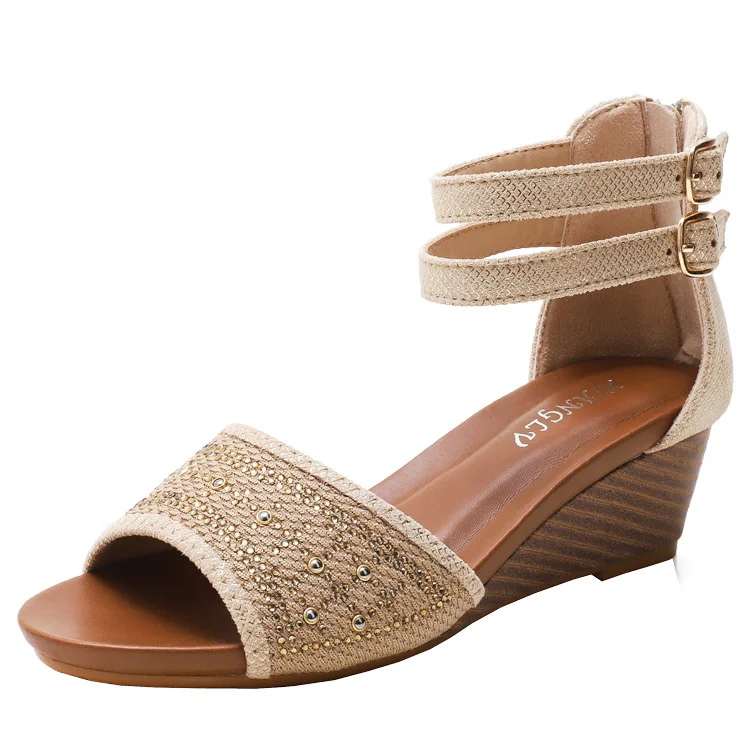 

2021 Sandals Women Platform Shoes Sewing Summer Woman Fashion Casual Loafers Sandal Leisure Sewing Footwear Zapatos Mujer