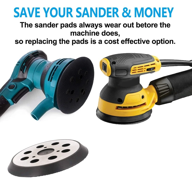 5 дюймов 8 отверстий Замена шлифовальные подушечки крюк и петля орбитальная