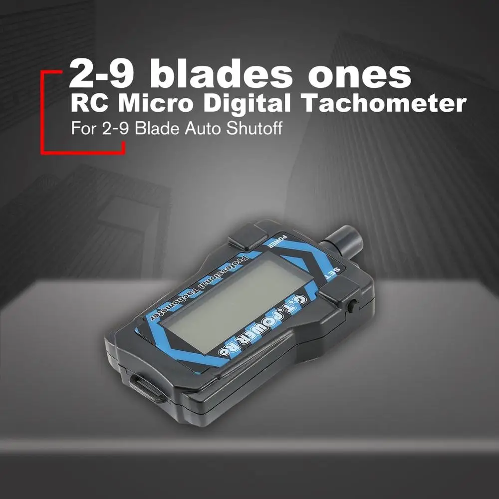 GT. POWER RC микро цифровой тахометр lcd для 2-9 лезвий автоматическое отключение с 220 мАч съемной литиевой кнопкой батареи