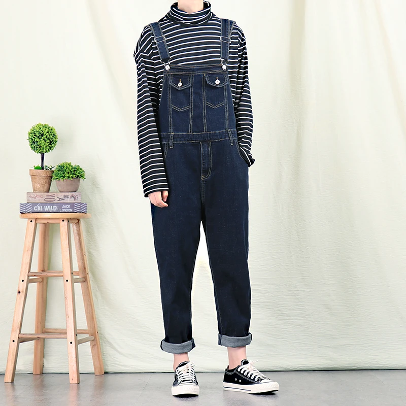 Мужские джинсовые комбинезоны ретро облегающие мужские корейские брюки