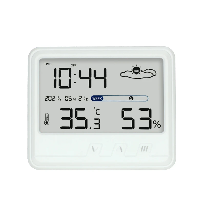 

Комнатный гигрометр термометр Цифровой Будильник Метеостанция с беспроводным датчиком часы с ЖК-дисплеем настольные часы M4YD