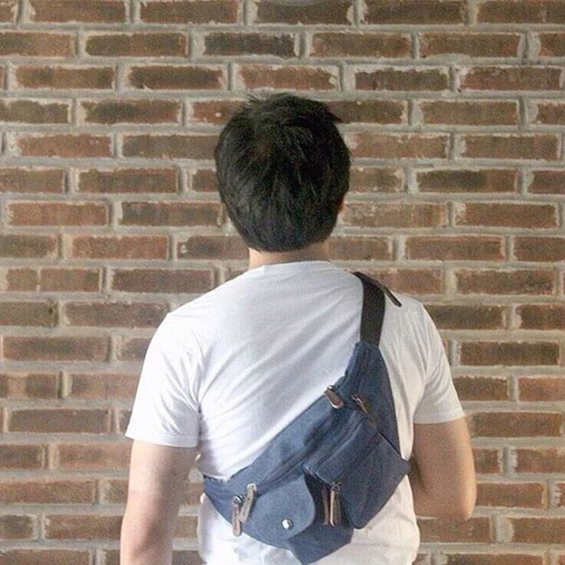 Модная нагрудная сумка мужская Холщовая Сумка через плечо портативный мобильный