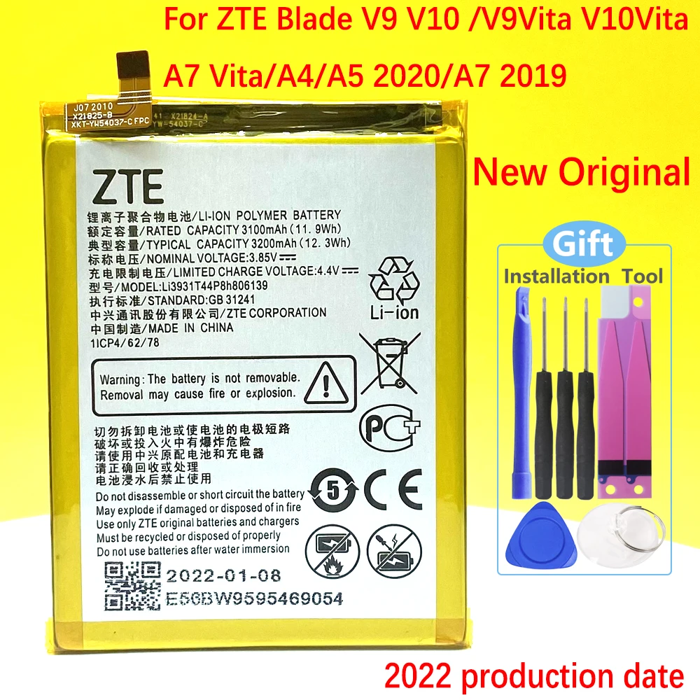 

NEW Original 3200mAh Li3931T44P8h806139 Battery For ZTE Blade V9 V10 /V9Vita V10Vita/A7 Vita/A4/A5/ A7 2019 +Tracking number