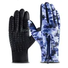 Теплые рыболовные перчатки с сенсорным экраном, зимние перчатки с закрытыми пальцами, Непродуваемые перчатки из неопрена и искусственной кожи для рыбалки и карпа, велосипедные перчатки для активного отдыха