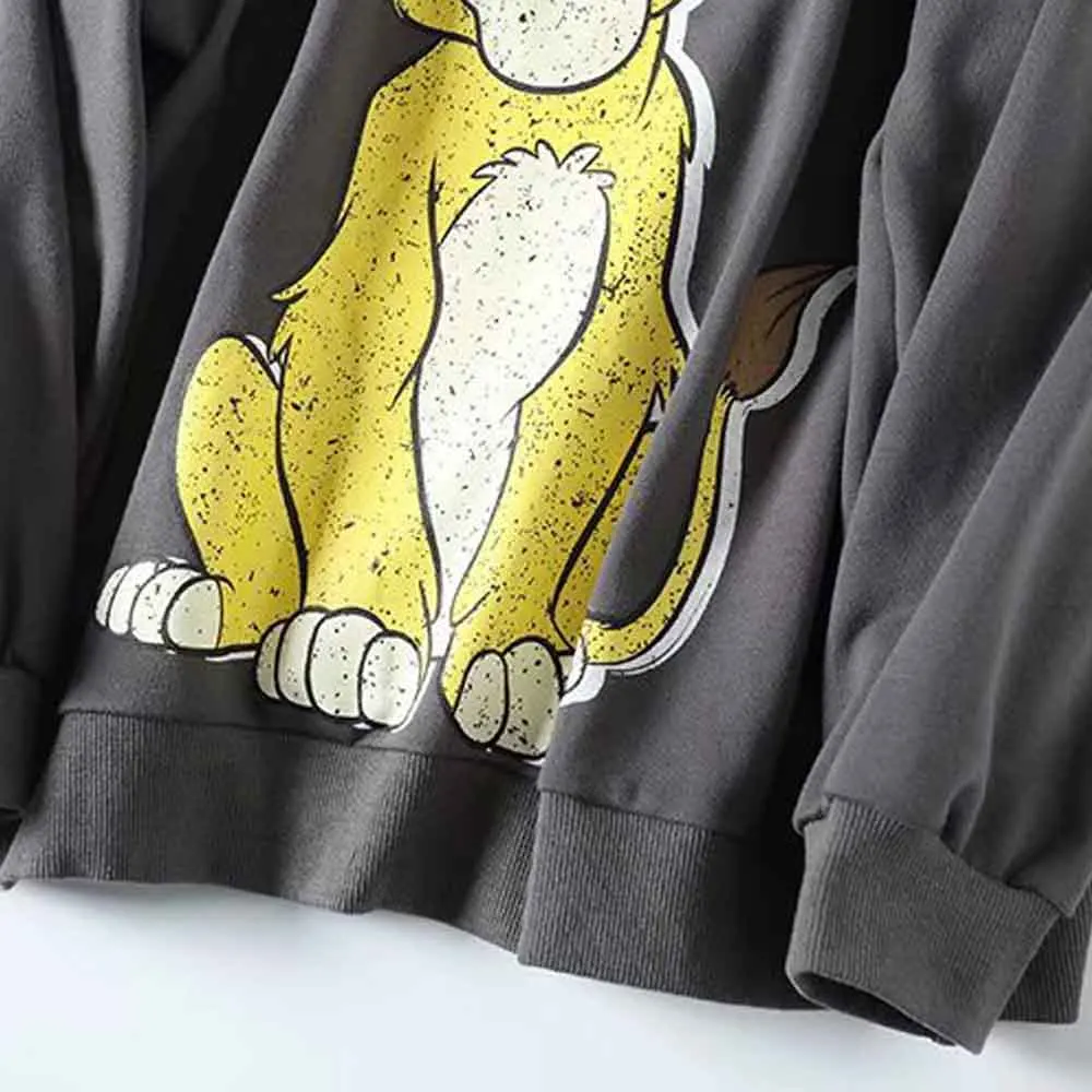 Женский Свободный свитшот с длинным рукавом повседневный О-образным вырезом и