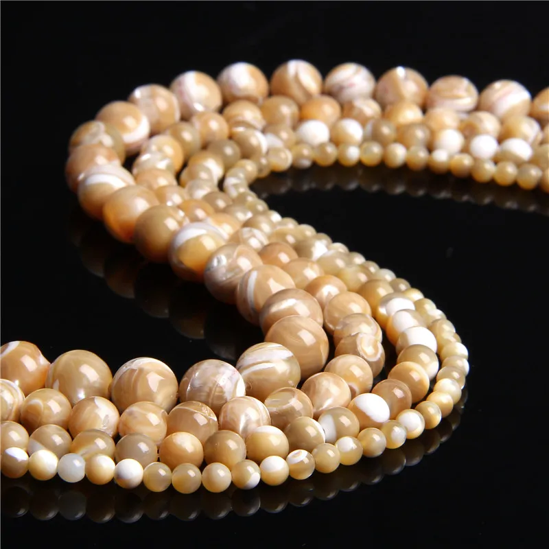 Бусина из раковины натурального перламутра круглые бусины с отверстием для