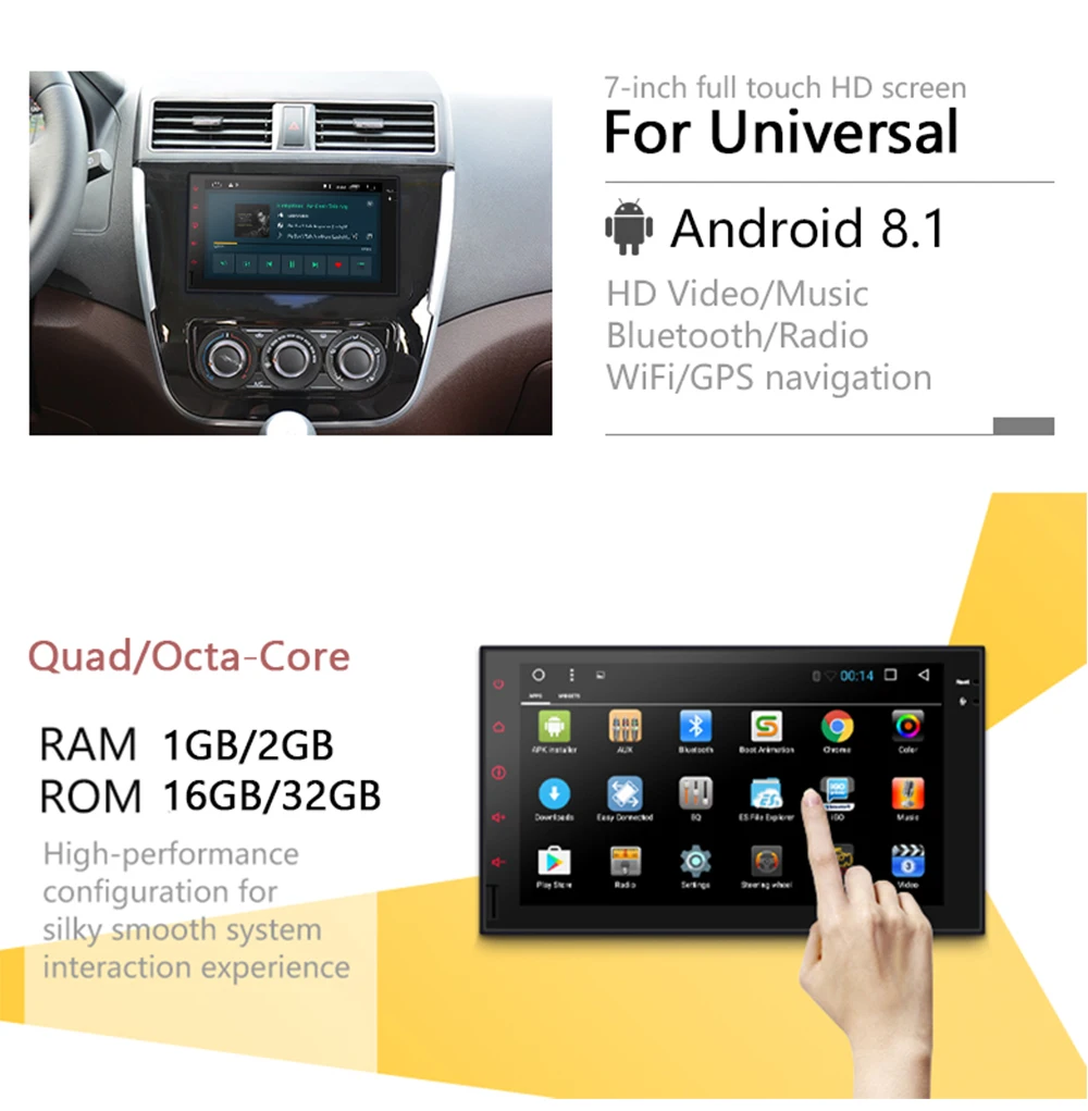 2DIN четырехъядерный Android 8 1 автомобильный DVD-плеер для Ford Focus CMAX S-MAX FIESTA GALAXY FUSION TRANSIT