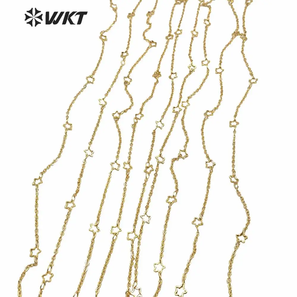 Женская позолоченная цепочка с круглой цепочкой из латуни золотым покрытием на