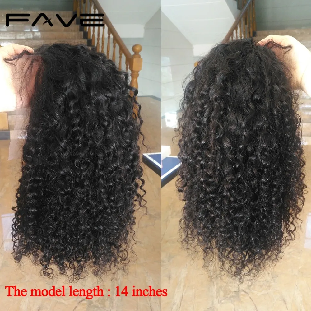 Kinky Curly Human Hair Wigs 13X4 Lace Frontal Wig 150% Density FAVE HAIR Jerry Curly Lace Front Human Hair Wigs For Black Wowen