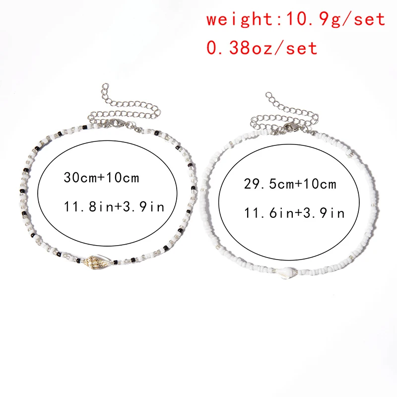 

Bohemian Pearl Shell Pendant Choker Necklace Charming Women Double Layer Accessories Fashion Beach Party Jewelry Girl Gift