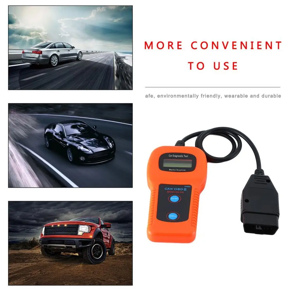 Новый инструмент для считывания U480 OBD2 OBDII EOBD контрольный двигатель CAN-BUS