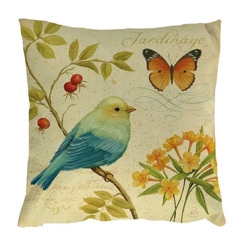 45x45 см винтажный стиль масляная живопись подушки с птицами чехлы в европейском