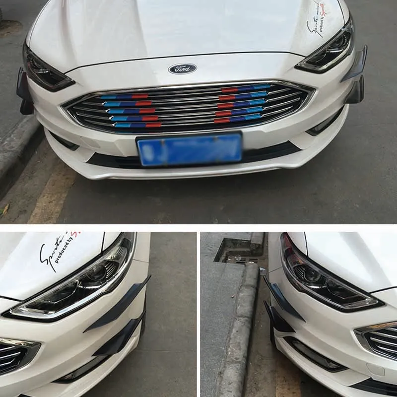 4 шт. универсальные черные передние бамперы боковые канаты разветвители ласты