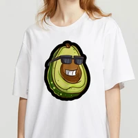 avocado printing t shirt summer women short sleeve leisure top tee casual ladies female t shirts plus size woman clothing