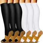 S-XXL эластичные Компрессионные носки для мужчин и женщин, для медсестер, для беременных, для путешествий, для варикозного расширения вен, походов, для бега