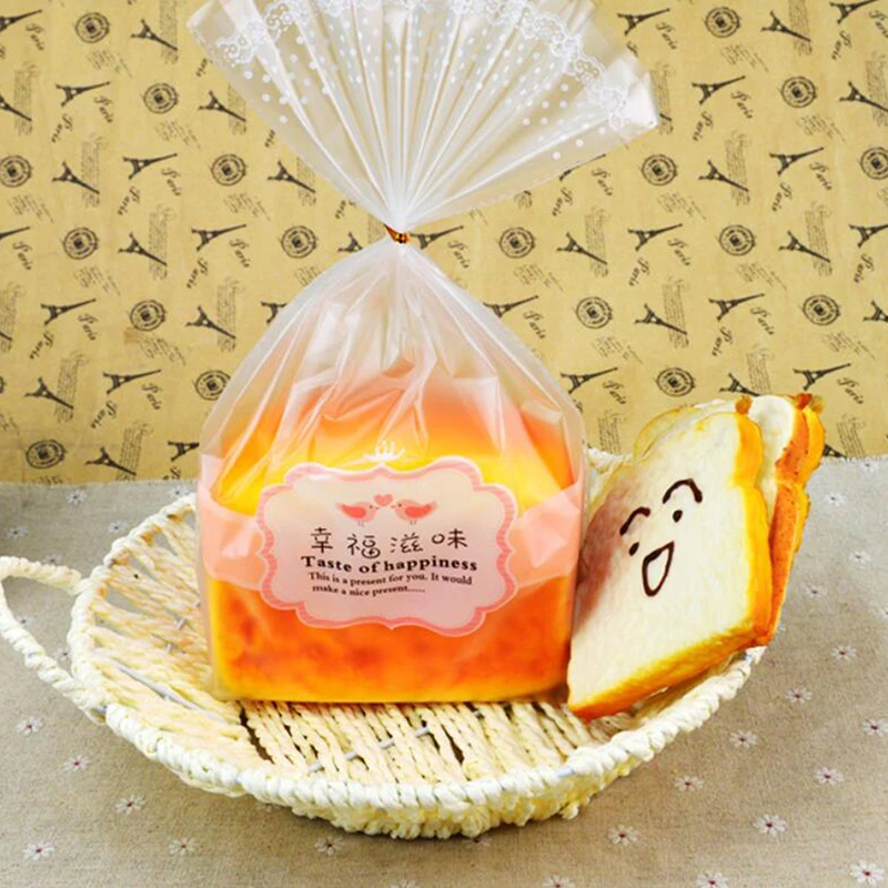 100 шт./упак. Еда Упакованные мешоки для конфеты хлеб BiscuitsTransparent скраб Пластик