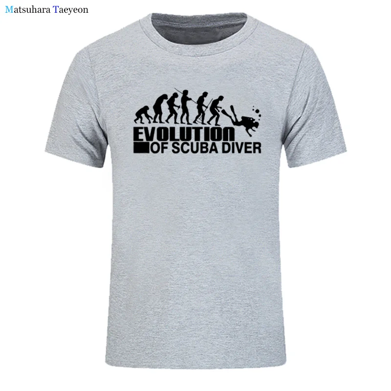 

Summer Mens Summer Tops Tees T Shirt Evolution of Scuba Dive Tshirt Casual Cotton Round Neck Plus Size T Shirts Men