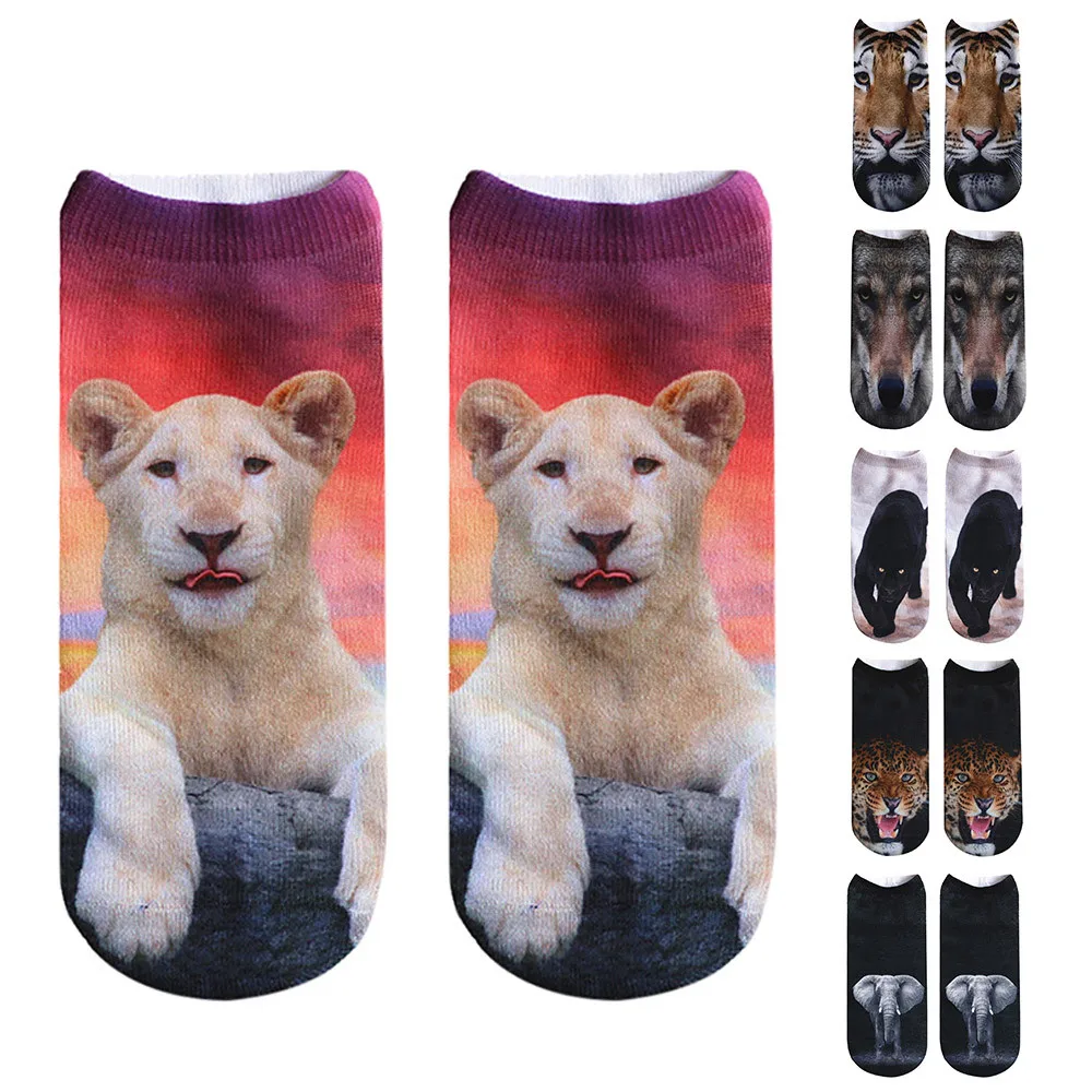 Популярные забавные Женские носочки мужские повседневные носки с 3D принтом