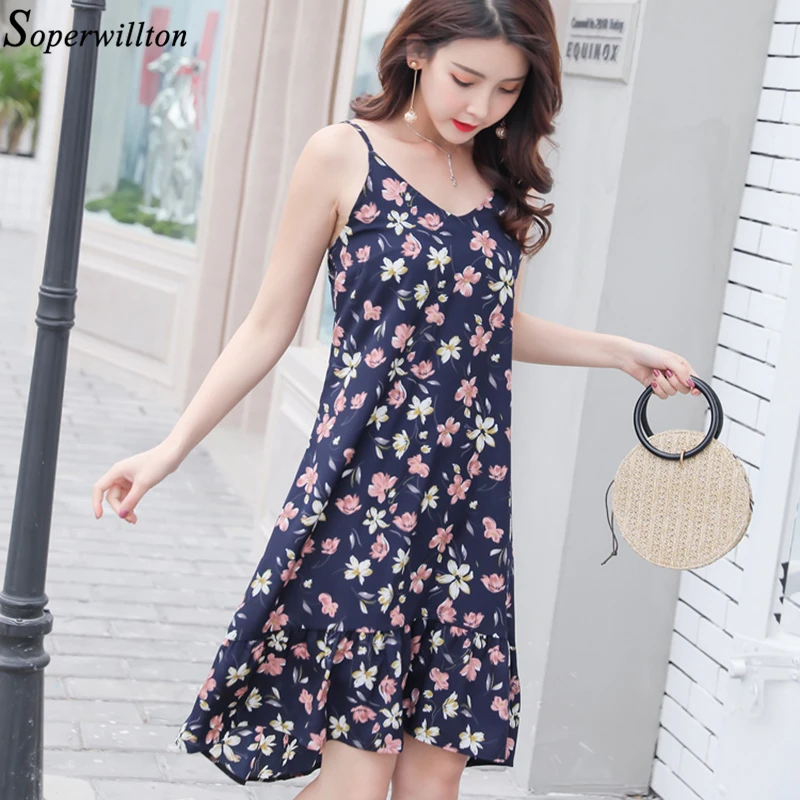 2019 новое летнее женское платье без рукавов с цветочным принтом винтажное