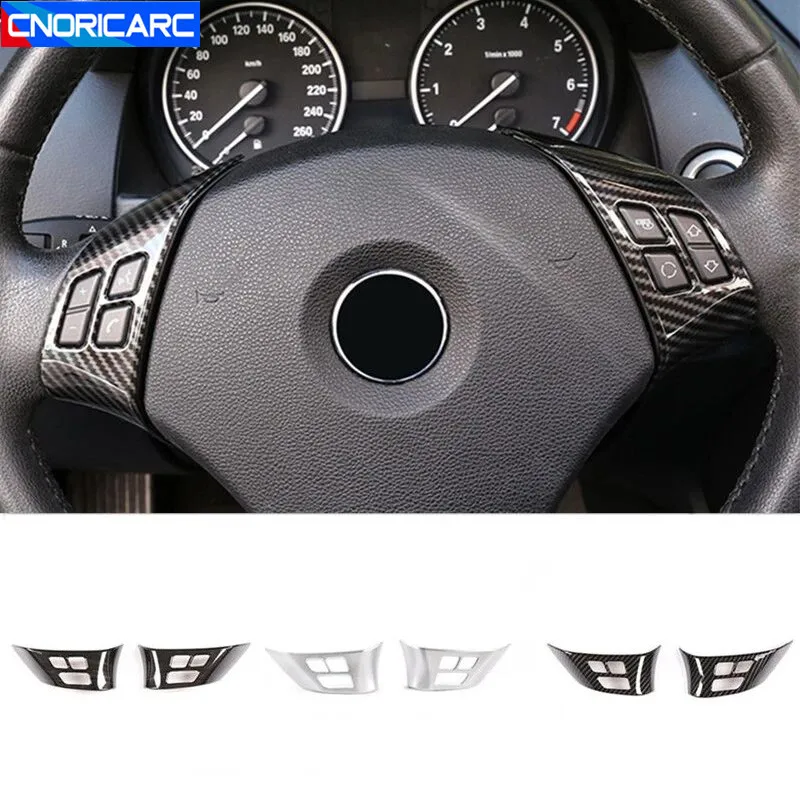 

Car Styling Carbon Fiber Steering Wheel Buttons Decoration Cover Trim Sticker For BMW E90 X1 E84 2010-13 lnterior Accessories