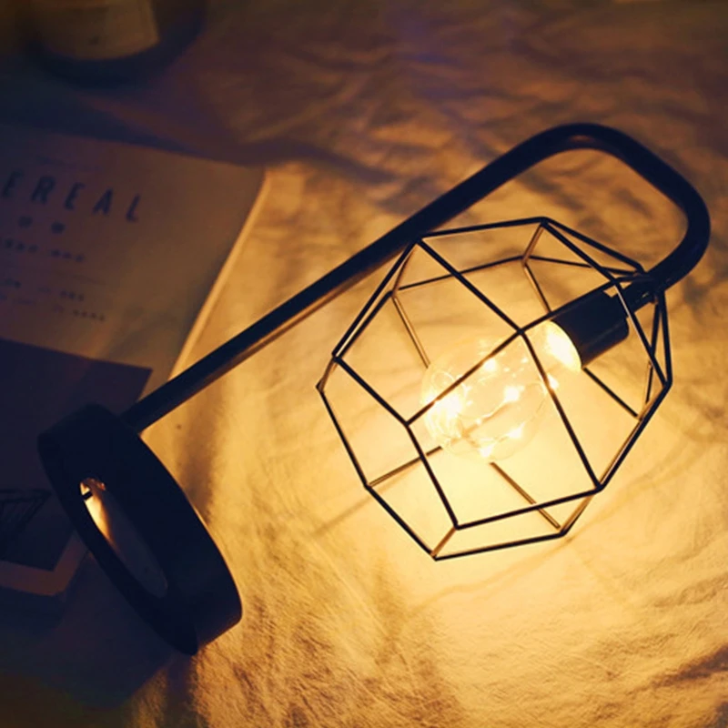 Минималистичная Ретро креативная Настольная лампа с медным проводом