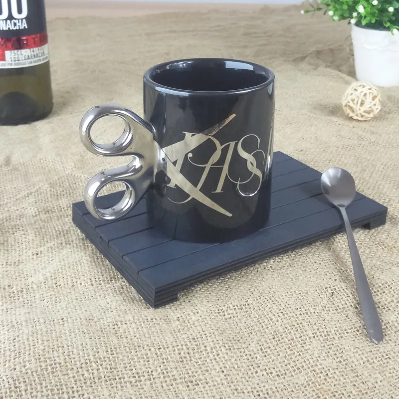 1 шт. керамическая кружка с золотистой ручкой 6DZ258|ceramic cup|coffee cupscissors mug |